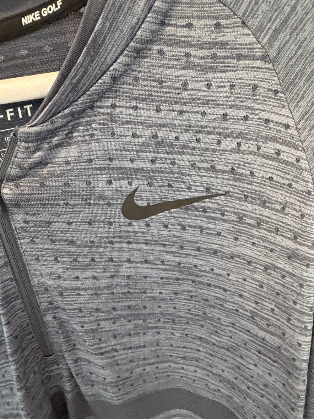 Nike Blue/Gray Dri-FIT Quarter-Zip Blade Collar Golf Pullover